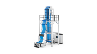Blown film extrusion line