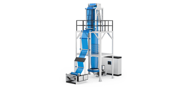 Blown film extrusion line
